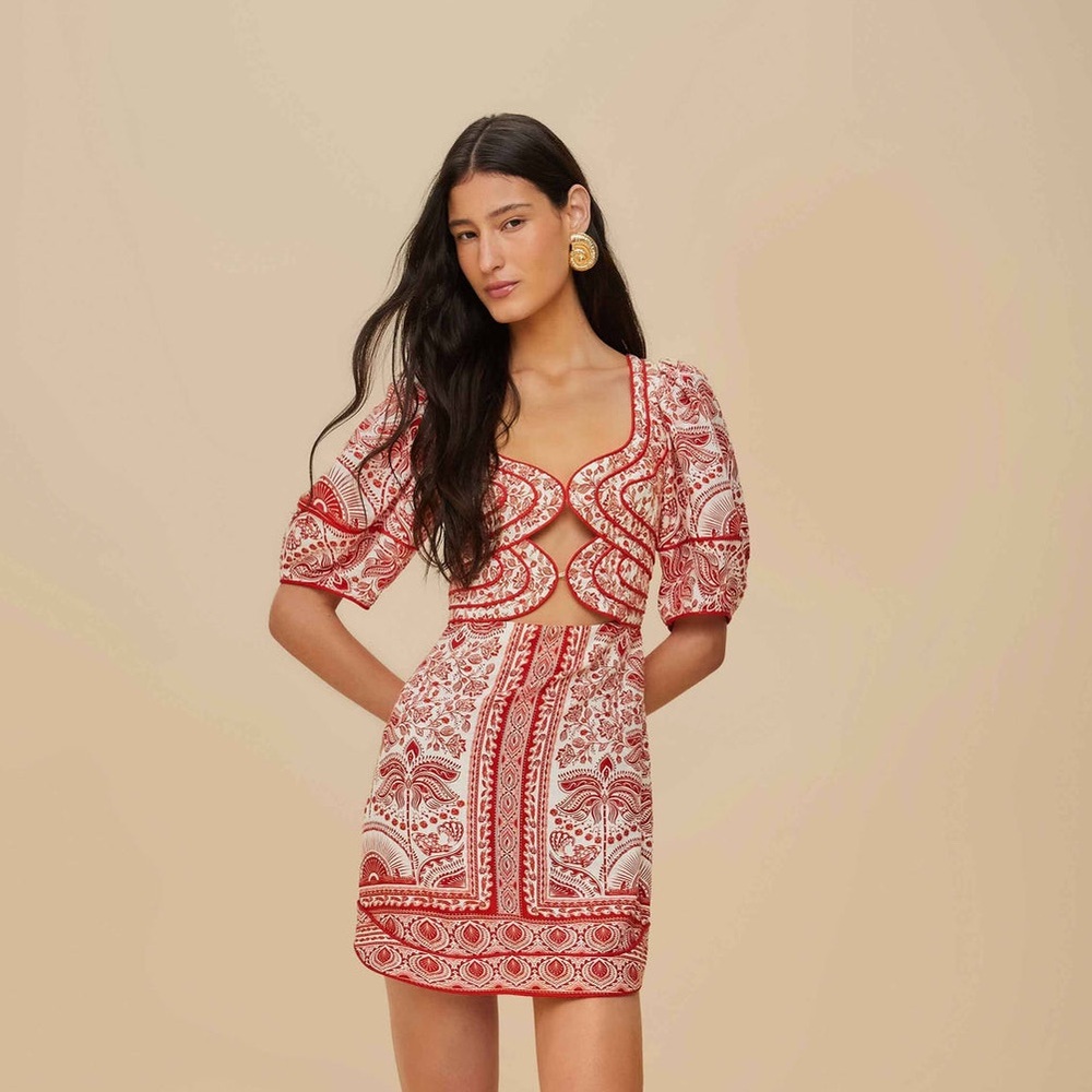 NWT Farm Rio Red River Ride mini dress, size S